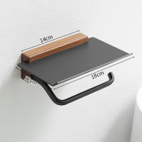Portarrollos de papel higiénico de madera para baño, montado en la pared, para teléfono y toallas - details 11