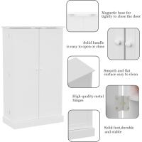 Armario de cocina con puertas y estantes ajustables de 180 cm para comedor, salón, color blanco - details 5