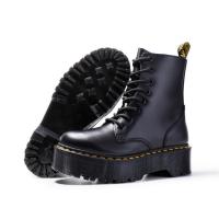 Suelas gruesas con forro polar Botas Dr. Martens, cremalleras laterales, botas cortas de mujer británica, suelas de pastel, botas de trabajo y zapatos de algodón - details 2