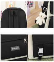 Mochila escolar, esencial para la escuela Juego de 4 piezas, con un colgante de oso, bonito y a la moda - details 2