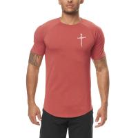 Camiseta ajustada con estampado cruzado personalizado para hombre, ropa deportiva de secado rápido para gimnasio, Fitness, culturismo - details 7