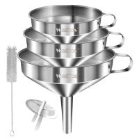 Cuchara Walfos de acero inoxidable 3 piezas con filtros desmontables y cepillo de limpieza ideal para transferir líquidos aceites jams ingredientes secos y polvo utensilio de cocina especializado - details 6