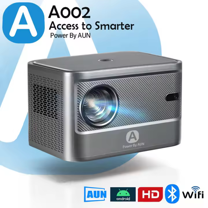 Proyector AUN A002 4K 5500 lúmenes WIFI inalámbrico Control remoto Teatro en casa inteligente Android 9.0 Material de plástico Ideal para películas en casa - 1