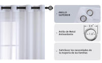 Cortinas Salon Modernas Blancas Translucidas 2 Piezas Poliéster Ojales Cortina,para exterior terraza, salon,Dormitorio - details 4