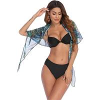 Conjunto de Bikini Transparente Pantalones Cortos Estampados para Mujer Traje de Baño - details 2