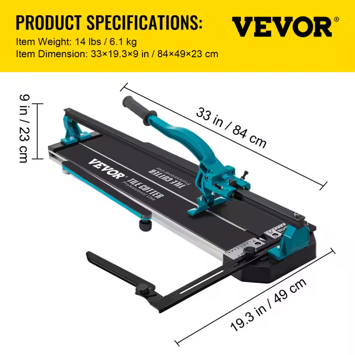 VEVOR Manual Tile Cutter Laser Positioning Double Rails W/ Supporting Feet Professional Push Knife for Cutting Ceramic Porcelain - 1