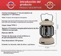 Lampara LED recargable camping Retro Portátil multifunción viajar carpa Faroles jardin exterior - details 0