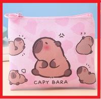 Capybara-monederos de dibujos animados para mujer, billetera de lona para auriculares, llaves, bolsa de almacenamiento de dinero, bolsa con cremallera, estuche para lápices, 2024 - details 4