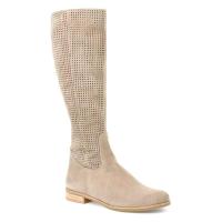 Botas hasta la rodilla de piel auténtica para mujer con cierre antideslizante y diseño formal de tacón alto con suela gruesa - details 0