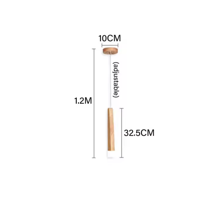 Lámpara colgante de madera japonesa minimalista, candelabro de diseño moderno para comedor, cafetería, Bar, luz de techo - 1