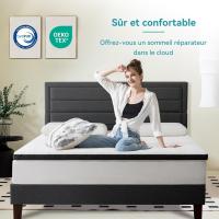 Colchón de Espuma viscoelástica Topper con memoria con Funda extraíble y lavable, 160 x 200 cm, 7 cm, Blanco - details 6