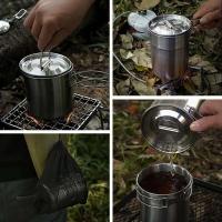 Olla al aire libre de los utensilios de cocina, taza determinada del café 2pcs con las tapas de ventilación, taza que acampa del acero inoxidable 304 - details 4