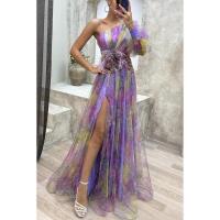 Vestido de malla multifuncional elegante para mujer con estilo de hombros descubiertos - details 4