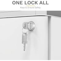 Archivador de Oficina de Metal con 3 Cajones Mueble de Oficina Portátil con Ruedas Blanco - details 4