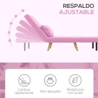 Sofá Cama Individual Sillón Cama Plegable Tapizado en Lino con Respaldo Ajustable en 5 Posiciones y Almohada Sofá Cama Pequeño para Salón 72x75x85 cm - details 4