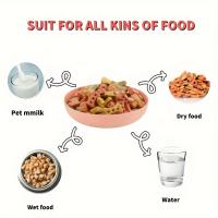 Bolsas de Comida para Gatos Paquete de 4, 13.97cm, Platos de Alimentación y Agua de Plástico PP Antideslizantes Ideal para Gatos, Callitos, y Gatos de Patas Cortas - details 4