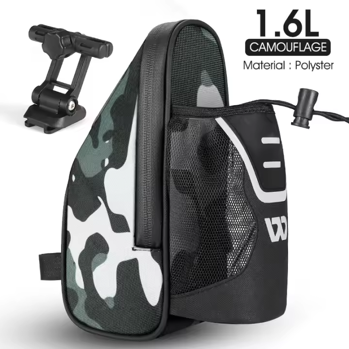 WEST BIKING-bolsa para SILLÍN de bicicleta, accesorio impermeable con bolsillo para botella de agua, para ciclismo de montaña o carretera - 1