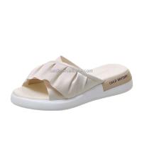Sandalias planas de alta calidad con borde en forma de abanico, cuña alta, Eva, PVC, color nude, precio bajo - details 9