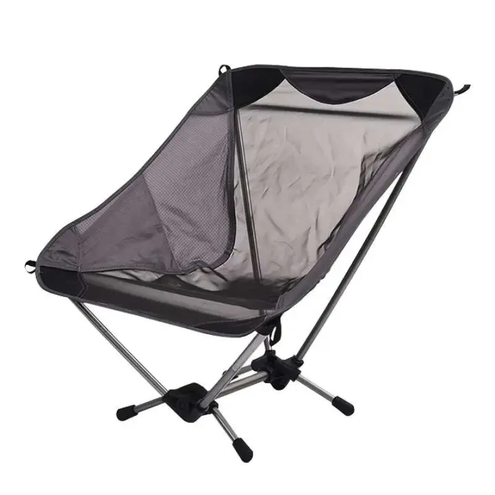 Acampar al aire libre, pesca, ocio, playa, silla transpirable, rodamientos de nailon de aleación de aluminio, malla portátil en forma de media luna de 150kg - 1