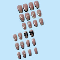 24PCS, uñas artificiales de estilo francés, uñas suaves a naturales para mujeres, arte de uñas, escuela, uso doméstico - details 6
