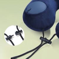 Almohada de viaje inflable en forma de U creativa, cojín de soporte para el cuello suave con presión manual, con bolsa de almacenamiento, almohadilla portátil para reposacabezas de coche - details 8