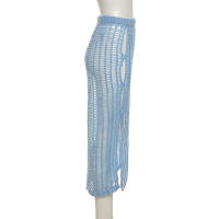 BUNO-Falda de tubo ahuecada transparente para mujer, parte inferior elástica con abertura lateral lisa, ropa de calle informal de verano - details 8