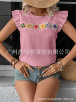 Blusa de manga corta de ganchillo para mujer 2025 Ence Bohemia Transparente Moda Primavera-Verano - details 14