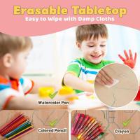 Juego de Mesa y 2 sillas para niños, Altura Ajustable, Juego de Mesa y Silla para niños de 3 a 8 años, fácil de Limpiar, Aprobado por CPC y CE (Juego de 3 Piezas), Color Azul - details 37