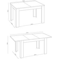 Mesa de Comedor Extensible Acabado Blanco Artik y Roble Modelo Kendra Medidas 123-173 cm x 75 cm x 78 cm - details 3