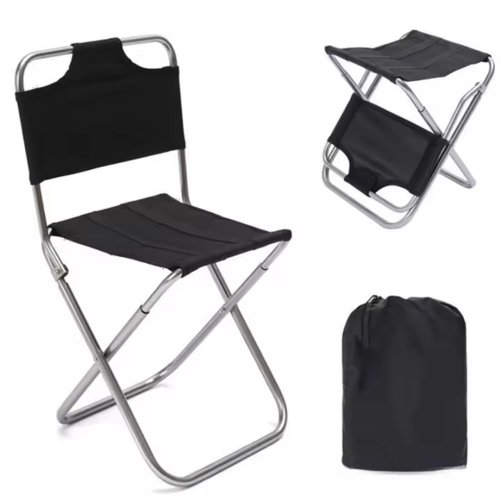 Silla plegable para exteriores, silla plegable portátil de ganchillo Marza con forma de pez, respaldo para cola de salida, taburete Rural para acampar, tren - 1