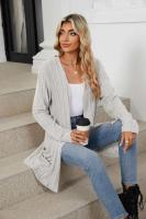 Cardigan de Punto Abierto Casual Abrigo Medio Estilo Y2K para Mujer Moda Callejera Elegante - details 7