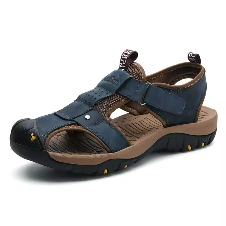 Novedad de verano, sandalias para hombre, sandalias romanas clásicas de cuero, zapatos de playa para exteriores, sandalias informales para senderismo acuático para hombre - 1
