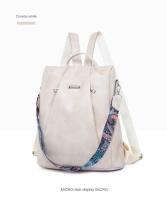 Mochila de Cuero Suave Casual para Mujeres Impermeable, Resistente al Desgaste, Antirrobo con Patrones de Parche Bolsa de Hombro Grande con Lining de Dacron - details 34