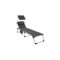 Set de 2X Tumbonas de Jardín Exterior Tumbonas Plegables con Reposacabezas, Parasol y Bolsillo Lateral Tumbonas de Playa Reclinables 4 Posiciones Tumbona de Piscina Resistente a Intemperie Gris - details 9