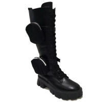 Militar con bolsillos altos o sin bolsillos, doble uso, estable y lateral con cordones, para mujeres - details 2