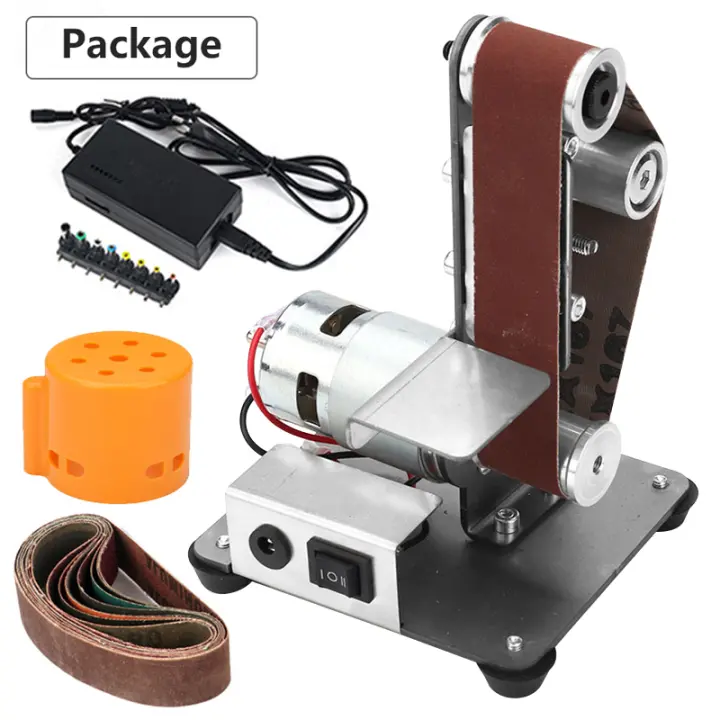 Lijadora de correa eléctrica, amoladora de 110V/220V, pulidora de bricolaje, lijadora de correa con Motor 775, afilador de cuchillos con accesorios - 1