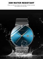 Reloj de Negocios Elegante de Acero Inoxidable Resistente al Agua, Movimiento de Cuarzo, Correa de Cuero Marca Superior - details 4