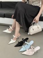 Suave punta cabeza arco stiletto tacones altos nueva bolsa cabeza media zapatillas muller zapatos zapatos de mujer - details 3