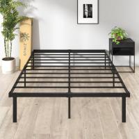 Cama 150x190 cm - Altura 36 cm con Almacenamiento Debajo de la Cama - Marco de Cama de Plataforma de Metal - Marco de Cama Plegable - Negro - details 6