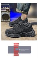 Puro negro zapatos de los hombres primavera 2025 nuevo trabajo trabajo seguro laboral zapatos antideslizantes y resistentes al desgaste de los hombres correr deportes papá zapatos suela gruesa - details 5