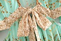 Vestido playero de manga corta para mujer, traje bohemio de rayón, ahuecado, Sexy, para verano - details 5