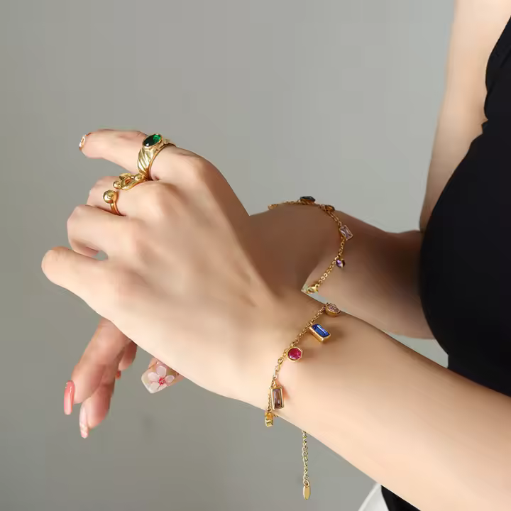 Conjunto de joyas de collar de borlas de color - 1