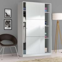 Correderas, Barra de Colgar y Estantes, Armario para Dormitorio, Modelo Top 120, Acabado en Blanco - details 5