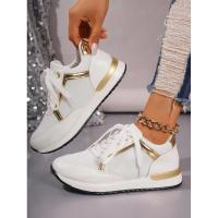 Zapatillas de deporte para mujer, nuevas y cómodas zapatillas deportivas con plataforma de cuero parcheado para correr al aire libre, informales, cómodas y a la moda - details 9
