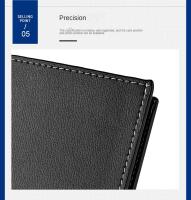 Billetera de cuero casual para hombres, billetera corta para adelgazar, plegable, clip de tarjeta juvenil - details 5