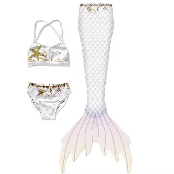 Traje de baño de sirena traje de baño para niños nueva niña traje de princesa de sirena cola de sirena traje de rendimiento para niños - 1