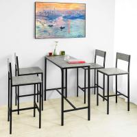 OGT14-N Conjunto Mesa Alta de Bar y 4 Taburetes con Respaldos Estilo Industrial,ES (Madera) - details 13