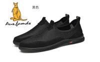 Sandalias antideslizantes deportivas informales de cuero con logo de canguro para hombre, zapatos ligeros de tela suave y transpirable para caminar en verano - details 11
