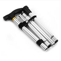 Bastón Telescópico De Aleación De Aluminio Para Senderismo Y Trekking Plegable Con Punta De Goma Para Ancianos Color Negro/Cobre - details 51
