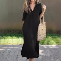 Vestido con cuello en v para mujer, moda - details 4
